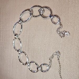 Vintage Premier Designs Silver-Tone Collar Necklace, Pre-loved in Good Condition